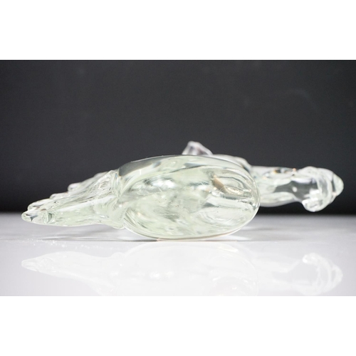 10 - Two Murano glass horse head ornaments, signed to bases, tallest approx 19.5cm high (showing chips / ... 