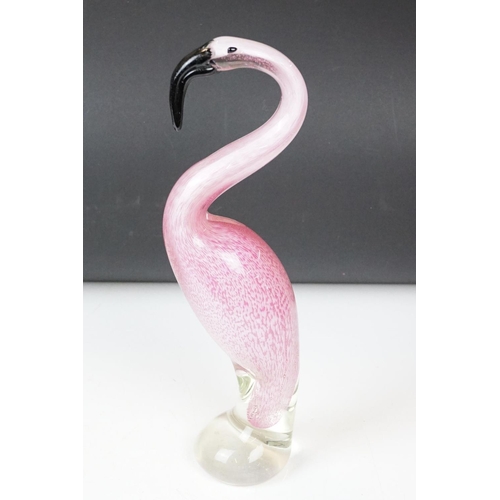 16 - Murano Glass Flamingo, approx 34cm high