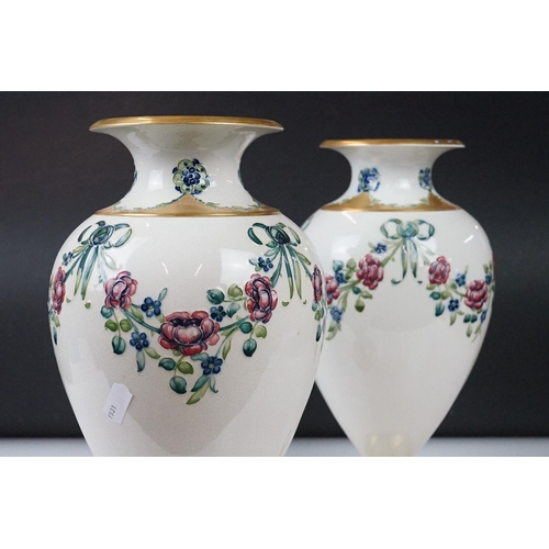 18 - Pair of Large Early 20th century William Moorcroft for James Macintyre  Baluster Vases decorated in ... 