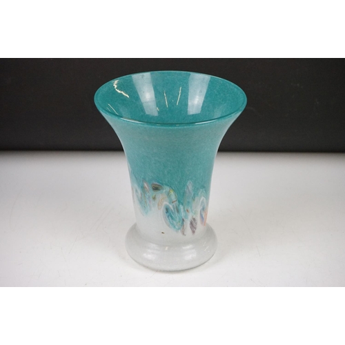 28 - Swirling mottled glass vase, possibly Monart, approx 19cm high