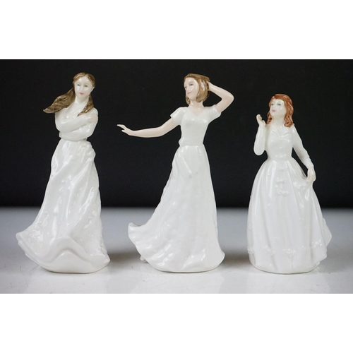 39 - Seven Royal Doulton International Collectors Club porcelain lady figures to include 3 x Sentiments f... 