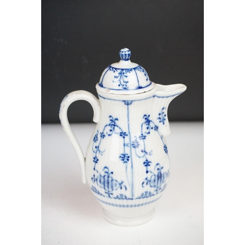 45 - 19th century German Porcelain Mocha Jug decorated in the Straw Flower pattern, blue under glazed cro... 