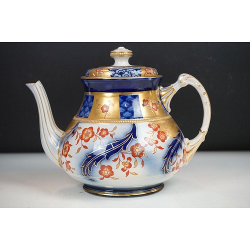 47 - Early 20th century William Moorcroft for Macintyre Imari Aurelian teapot & cover, pattern no. M207, ... 