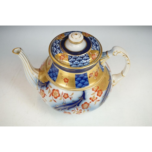 47 - Early 20th century William Moorcroft for Macintyre Imari Aurelian teapot & cover, pattern no. M207, ... 