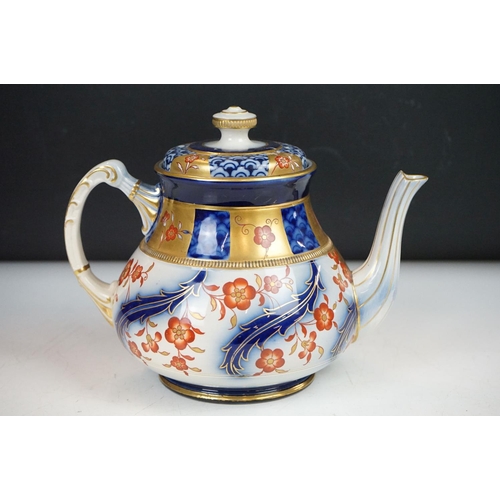 47 - Early 20th century William Moorcroft for Macintyre Imari Aurelian teapot & cover, pattern no. M207, ... 