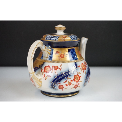 47 - Early 20th century William Moorcroft for Macintyre Imari Aurelian teapot & cover, pattern no. M207, ... 