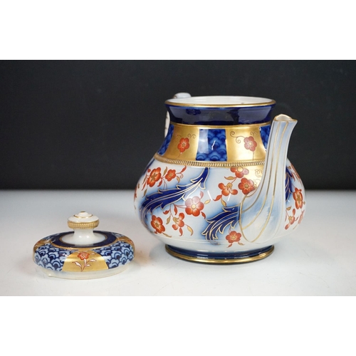 47 - Early 20th century William Moorcroft for Macintyre Imari Aurelian teapot & cover, pattern no. M207, ... 