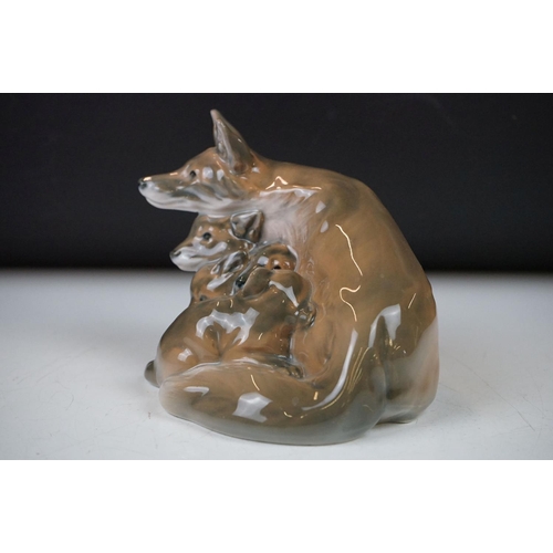 5 - Royal Copenhagen porcelain model of a Vixen with cubs, no. 1788 (approx 10.5cm high, chip to ear); p... 