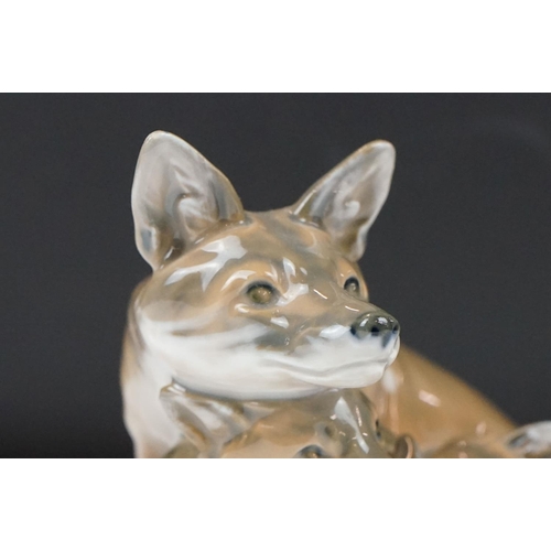 5 - Royal Copenhagen porcelain model of a Vixen with cubs, no. 1788 (approx 10.5cm high, chip to ear); p... 