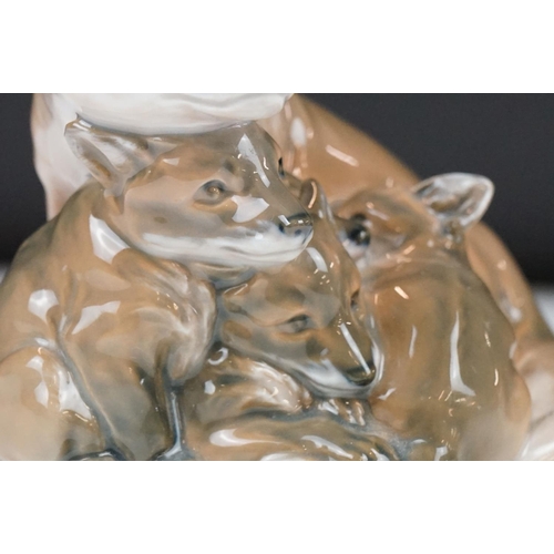 5 - Royal Copenhagen porcelain model of a Vixen with cubs, no. 1788 (approx 10.5cm high, chip to ear); p... 