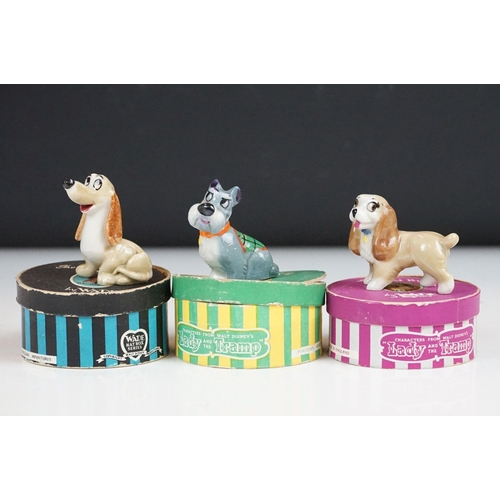 51 - Nine boxed Wade 'The Hat Box Series' Disney porcelain figures to include No. 12 Dachie, No. 2 Jock, ... 