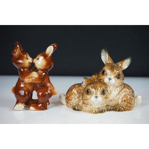 53 - Mixed ceramics to include 4 x Goebel animal figures / figure groups, early 19th century Crown derby ... 