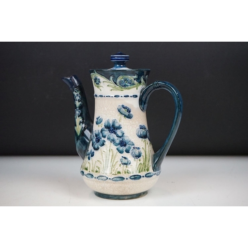 60 - Early 20th century James Macintyre Florian Coffee Pot with tubed lined decoration in the Blue Poppy ... 