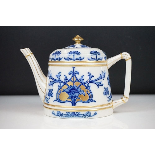 63 - Early 20th century James MacIntyre Aurelian Teapot, probably designed by William Moorcroft, decorate... 