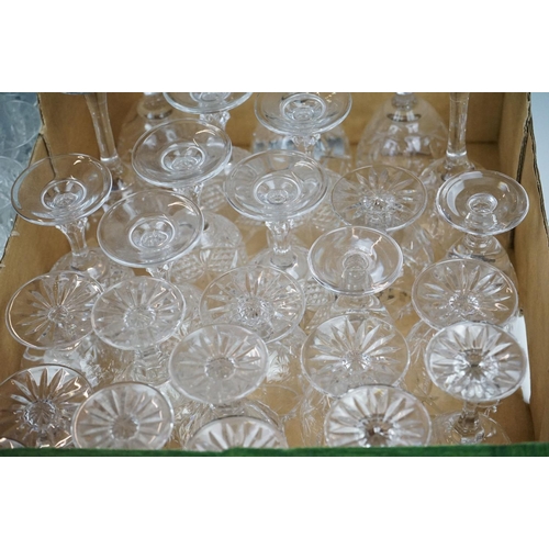 67 - 2 boxes of crystal cut glass sets to include Royal Doulton , Brierley etc; along with a Whitefriars ... 