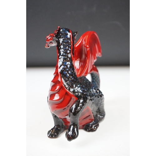 7 - Royal Doulton Flambé 'Dragon' porcelain figure, HN3552, approx 13.5cm high