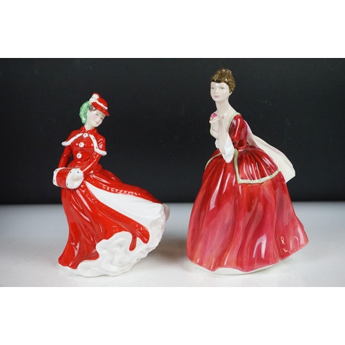 70 - Seven Royal Doulton porcelain lady figure to include Fleur (HN 2368), Jennifer (HN 2392), Flower Of ... 