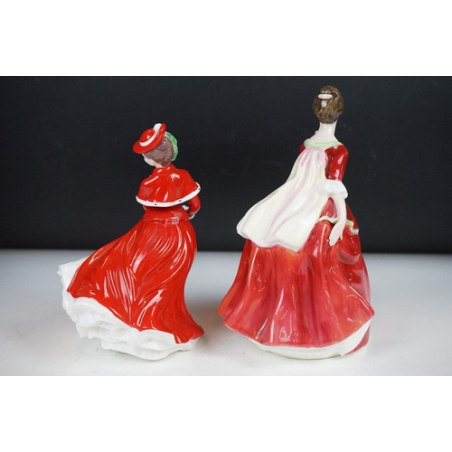 70 - Seven Royal Doulton porcelain lady figure to include Fleur (HN 2368), Jennifer (HN 2392), Flower Of ... 