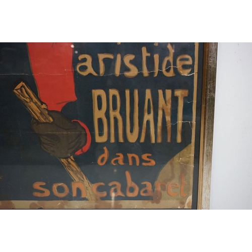 378 - Toulouse-Lautrec, vintage poster, ' Ambassadeurs aristide bruant dans son cabaret ', museum in Amste... 