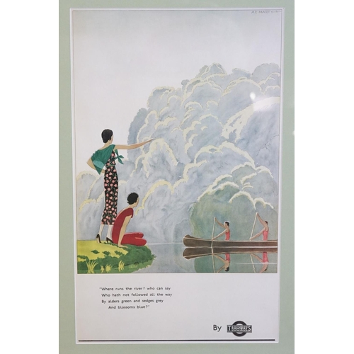 398 - Andre Edouard Marty (1882 - 1974), Tramways travel print, ' Where runs the river? ', 46.5 x 28.5cm, ... 