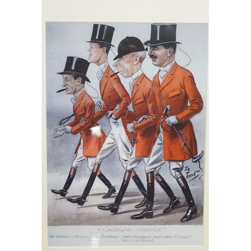 409 - Peter Ronald Buchanan ' The Tout', set of twelve horse racing caricatures, prints, framed as one and... 