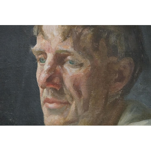 417 - Elfreda Bertrude Beaumont 20th century oil on canvas 'portrait of a clergy man having image on verso... 