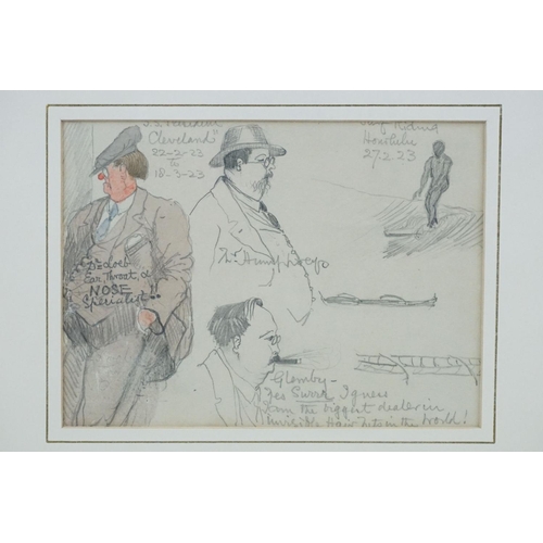 423 - Marquees of Sligo, a watercolour and pencil portrait, character portrait sketch dated 1923 inscribed... 