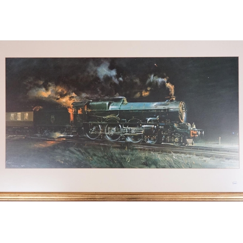 429 - 2 Terrence Cuneo prints steam engines, King George V and the Great Marquees 108 x 64cm and 100 x 75c... 