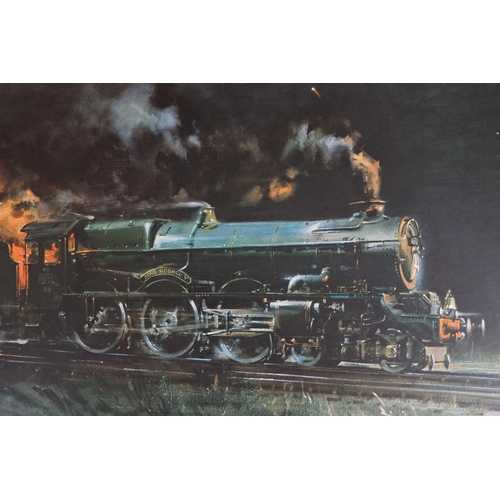 429 - 2 Terrence Cuneo prints steam engines, King George V and the Great Marquees 108 x 64cm and 100 x 75c... 