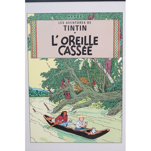 435 - Two Herge ' Les Aventures de Tintin ' Poster Prints including Red Rackham’s Treasure and The Broken ... 