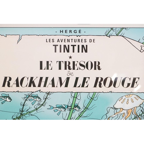 435 - Two Herge ' Les Aventures de Tintin ' Poster Prints including Red Rackham’s Treasure and The Broken ... 