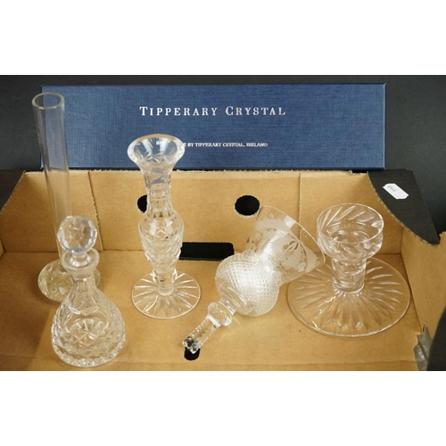 84 - Collection of 20th century glassware to include cut glass, featuring Tipperary Crystal (vases, 2 x s... 