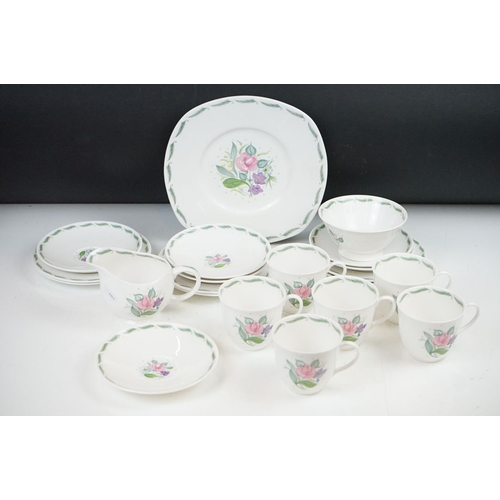 87 - Susie Cooper 'Fragrance' tea set (pattern no. C485) to include 6 teacups & saucers, 6 tea plates, su... 