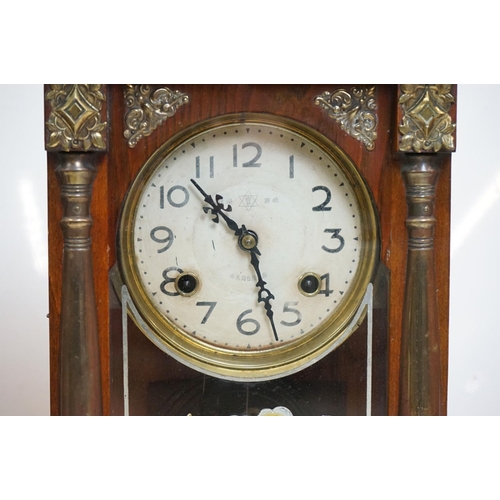 354 - A collection of six wooden cased mantle clocks contained within two boxes.