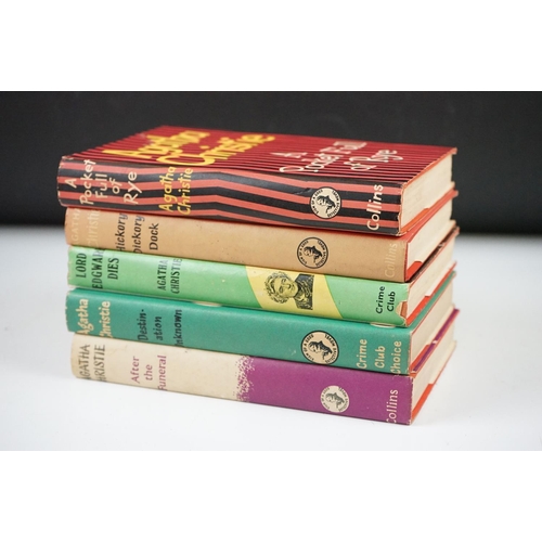 367 - A collection of five Agatha Christie hardback books, all complete with Dust Jackets, to include Afte... 