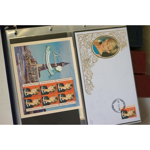 369 - A large collection of First Day Covers contained within four albums to include Princess Diana, Titan... 