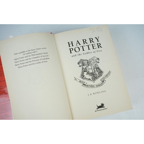 370 - Harry Potter & the Goblet of Fire, 1st edition hardback book with DJ, with 1st print errors that wer... 