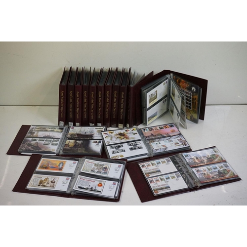 373 - A large collection of First Day Covers contained within fifteen albums to include Concorde and Railw... 