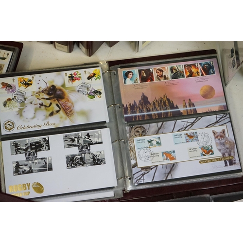 373 - A large collection of First Day Covers contained within fifteen albums to include Concorde and Railw... 