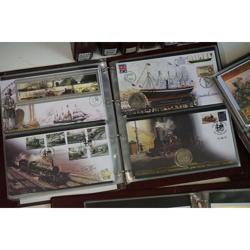 373 - A large collection of First Day Covers contained within fifteen albums to include Concorde and Railw... 