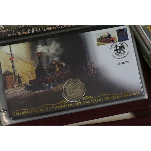 373 - A large collection of First Day Covers contained within fifteen albums to include Concorde and Railw... 