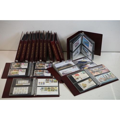 374 - A large collection of First Day Covers contained within fifteen albums to include WW2 aircraft and R... 