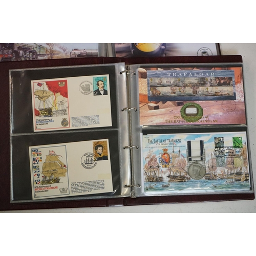 374 - A large collection of First Day Covers contained within fifteen albums to include WW2 aircraft and R... 