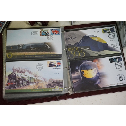 374 - A large collection of First Day Covers contained within fifteen albums to include WW2 aircraft and R... 