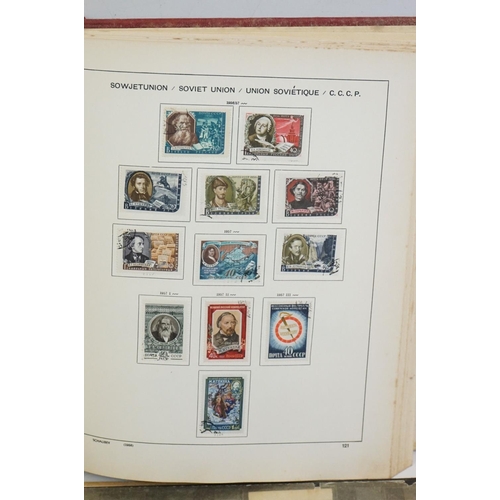 376 - A collection of British, Commonwealth and world stamps contained within seven albums together with a... 