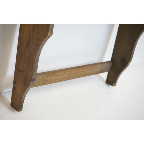 472 - Wooden Hanging Shelf and Rack with five peg hooks, 42cm wide x 46cm high