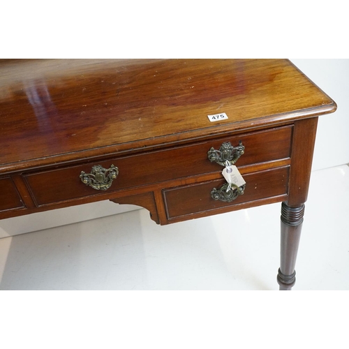 475 - 19th century Mahogany Writing Desk with an arrangement of four drawers flanking a central kneehole r... 