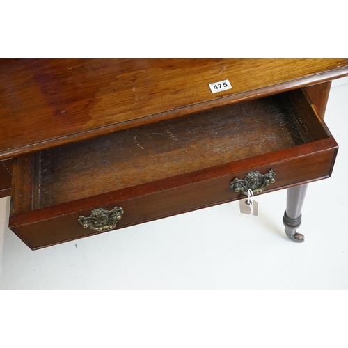 475 - 19th century Mahogany Writing Desk with an arrangement of four drawers flanking a central kneehole r... 