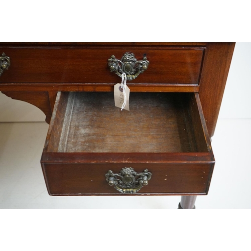 475 - 19th century Mahogany Writing Desk with an arrangement of four drawers flanking a central kneehole r... 