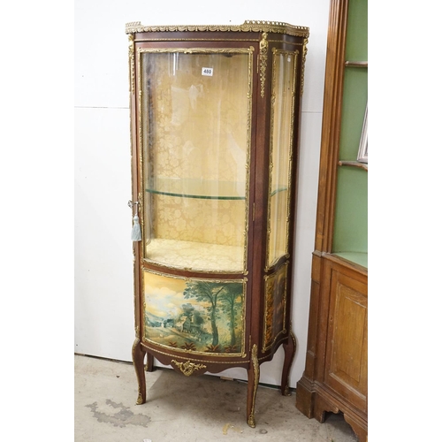 480 - French Louis XV Revival Gilt Metal Mounted Vitrine Display Cabinet with Vernis Martin style panels, ... 